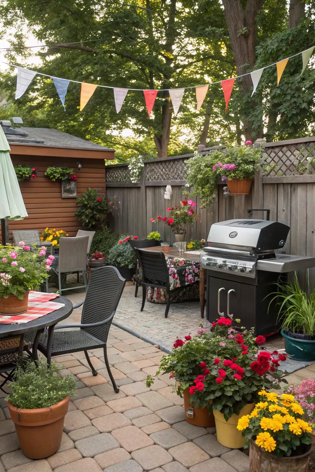 Greenery adds a fresh and lively touch to any BBQ setup.