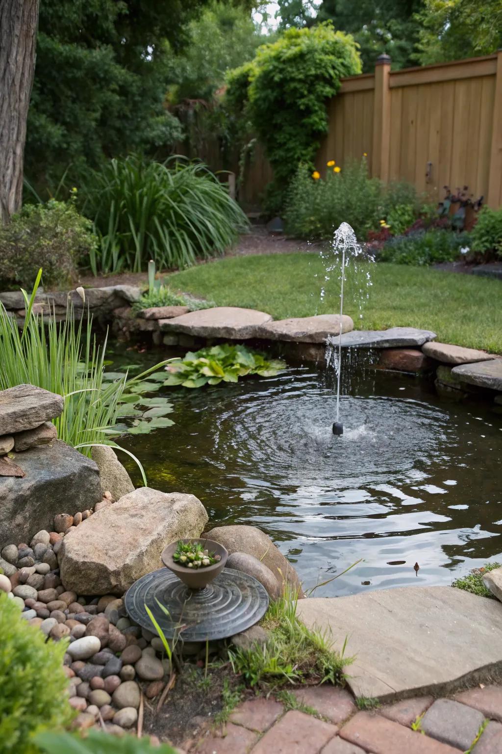 A water feature adds a calming presence to your garden.