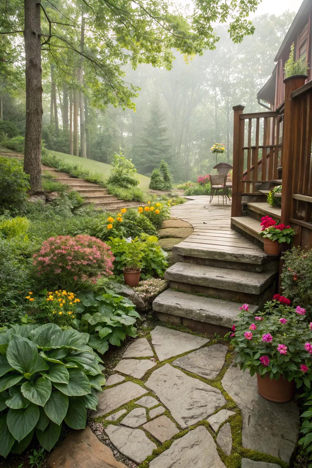 Stone pathways create seamless transitions to your garden.