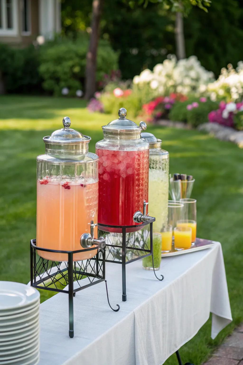 Glass dispensers that elegantly display drink options.