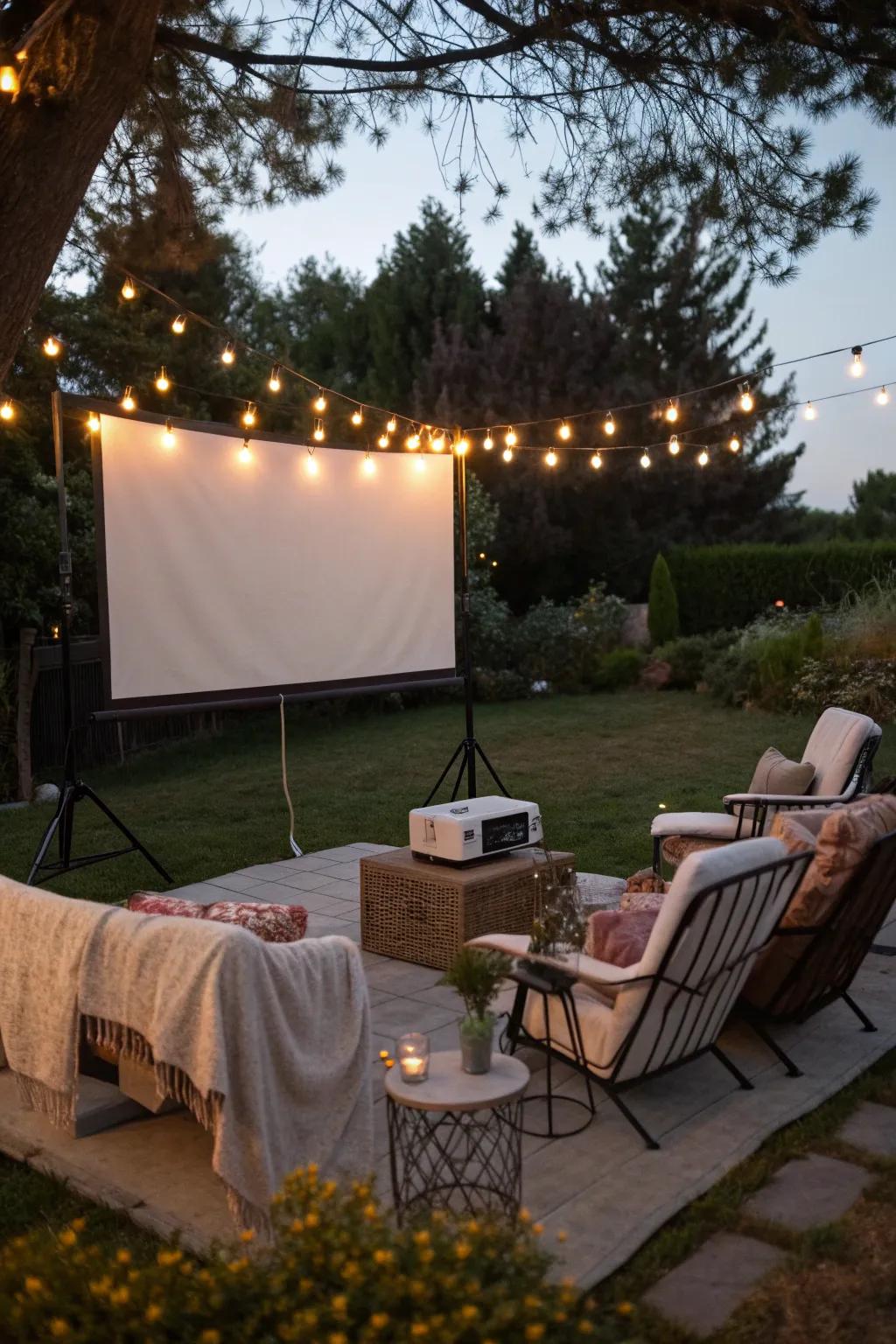 Enjoy a backyard movie night under the stars.