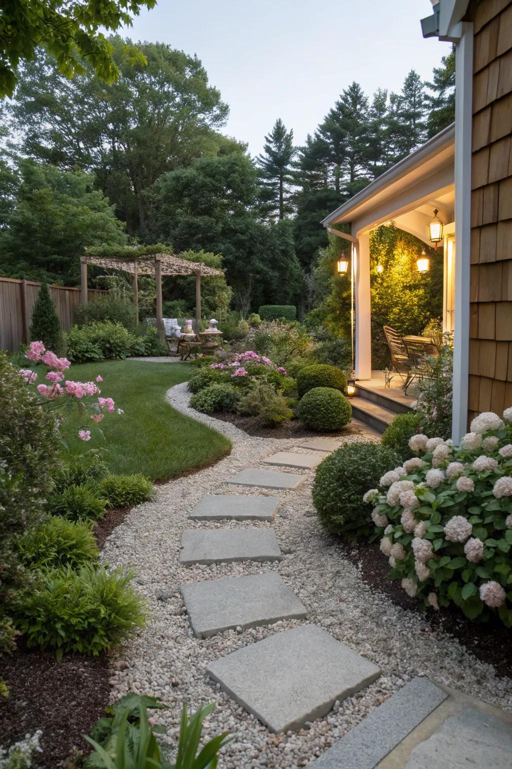 Guide guests with elegant gravel pathways.