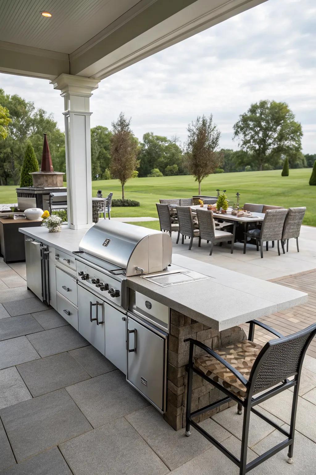A fully equipped outdoor kitchen for the ultimate grilling experience.