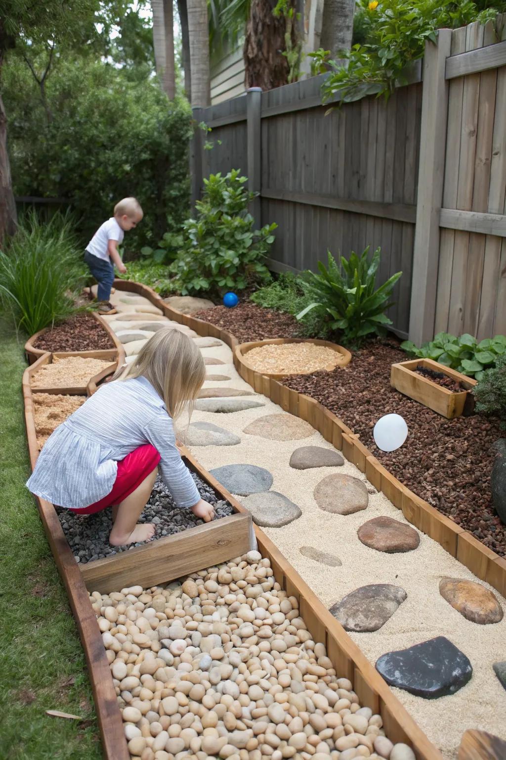 A sensory pathway inviting toddlers to explore.