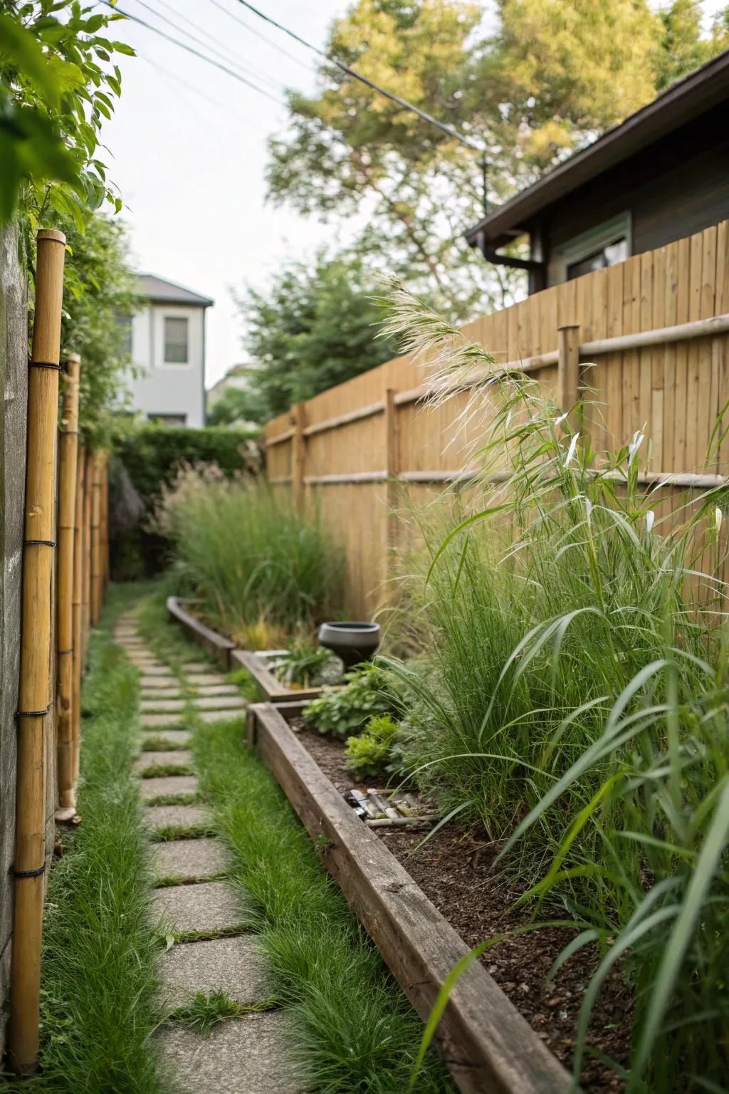 Tall plants for a peaceful, private retreat.