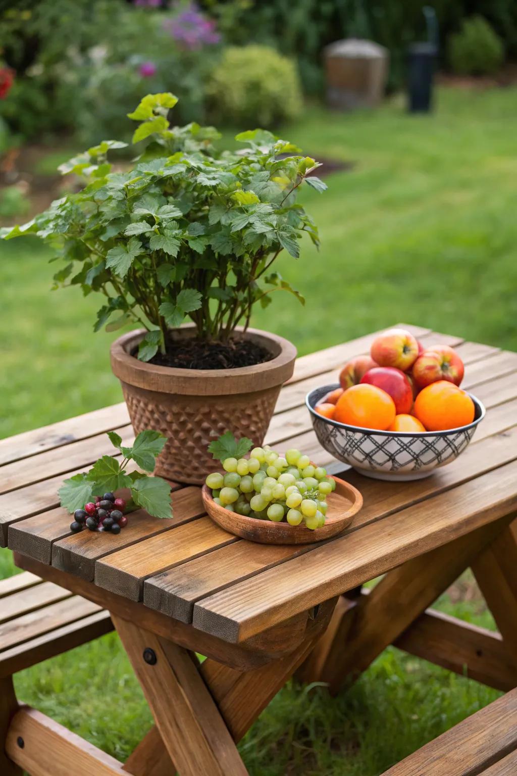 Embrace the Outdoors: Transform your picnic table with nature's charm.