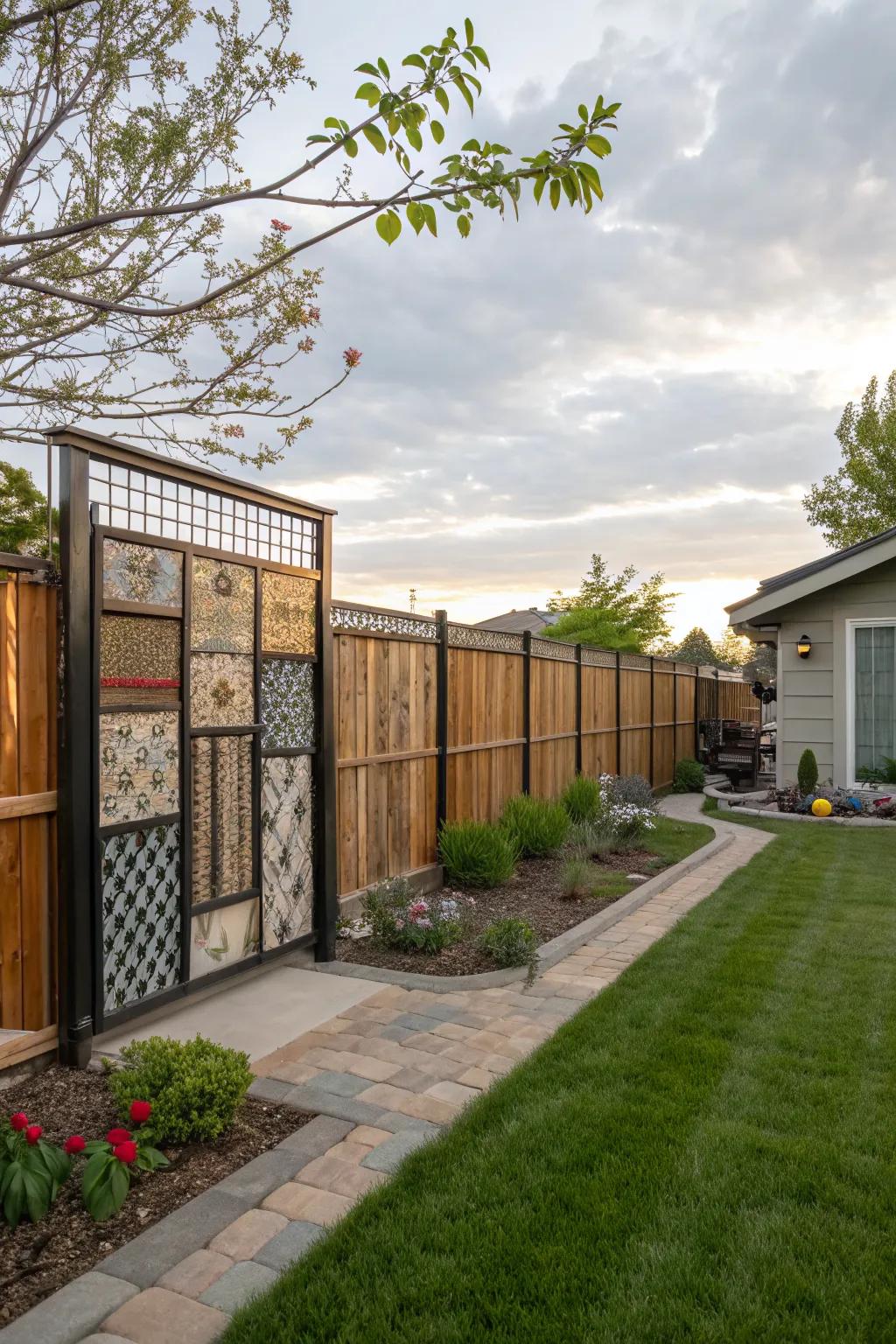 Decorative fencing adds both style and seclusion.