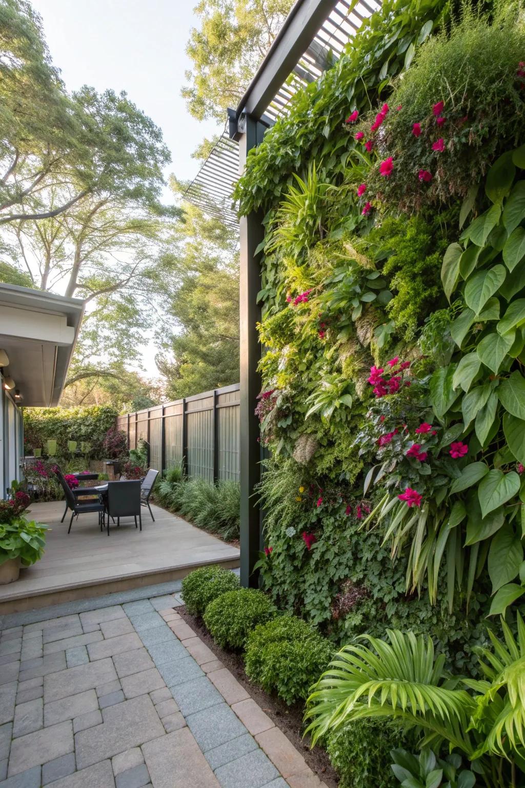 Vertical gardens offer a living, breathing solution to backyard shade.