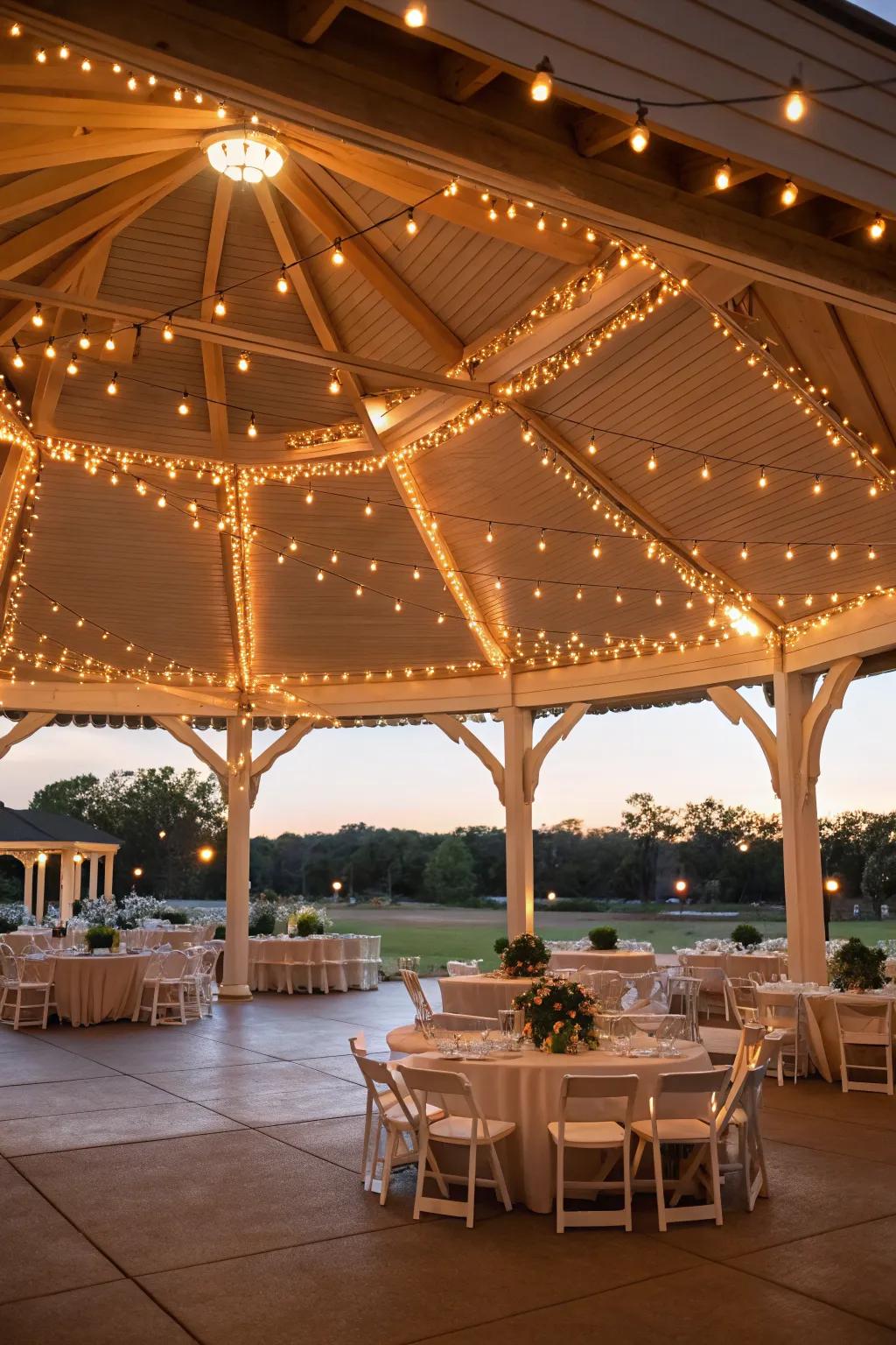 A pavilion is perfect for hosting large outdoor gatherings.