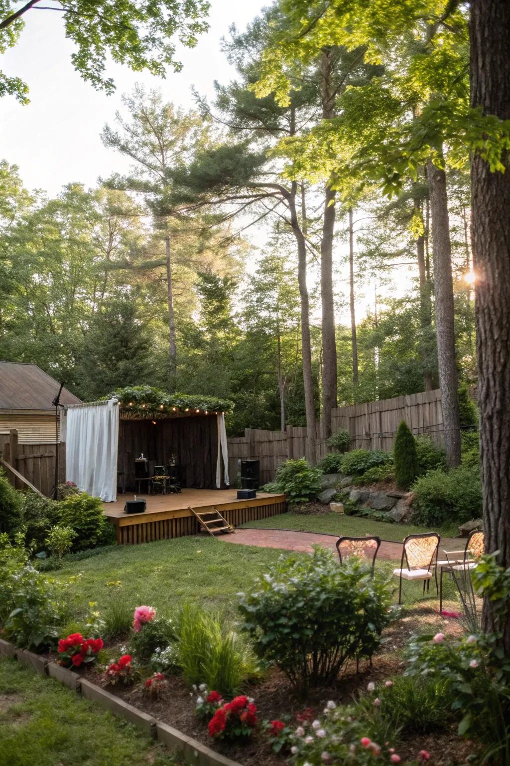 Nature provides the perfect backdrop for a tranquil stage.