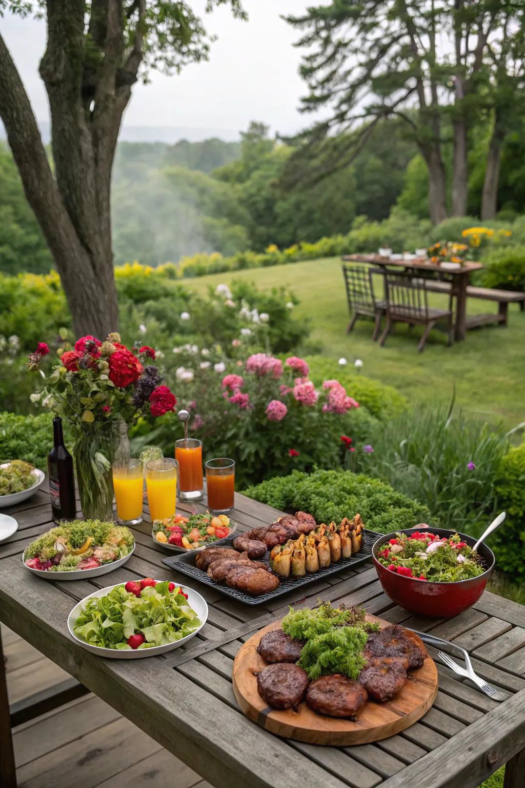 A natural backdrop that enhances your BBQ atmosphere.
