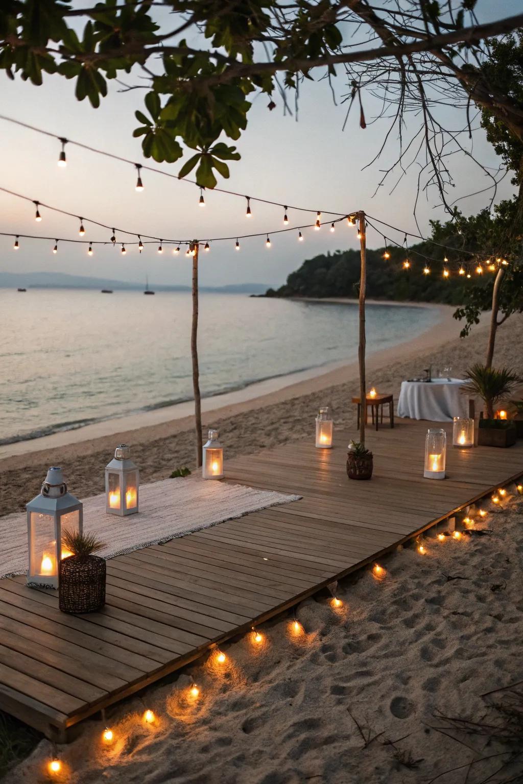 Create a magical atmosphere with beautifully arranged deck lighting.