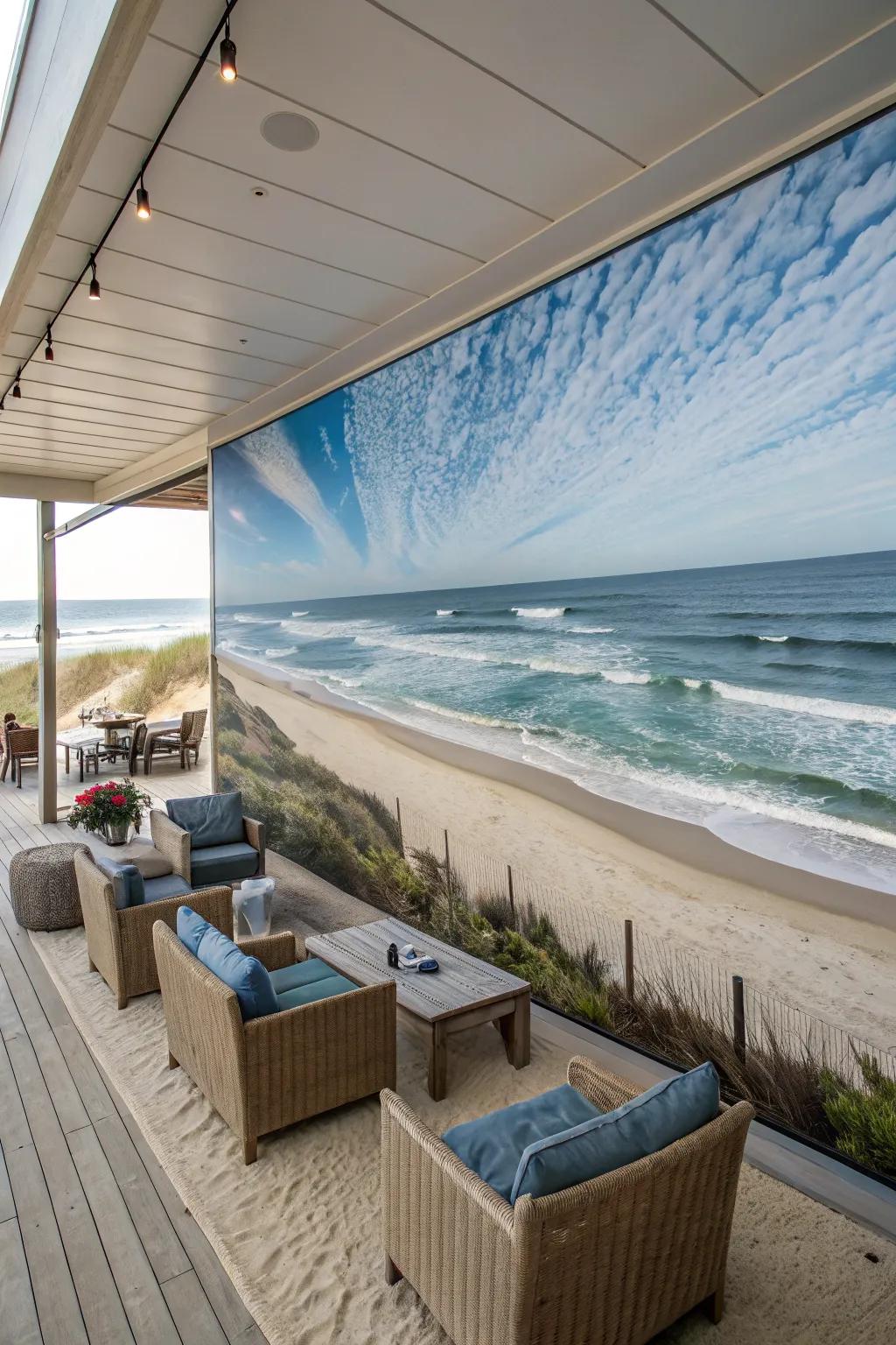 Create the illusion of an ocean view with stunning artwork.