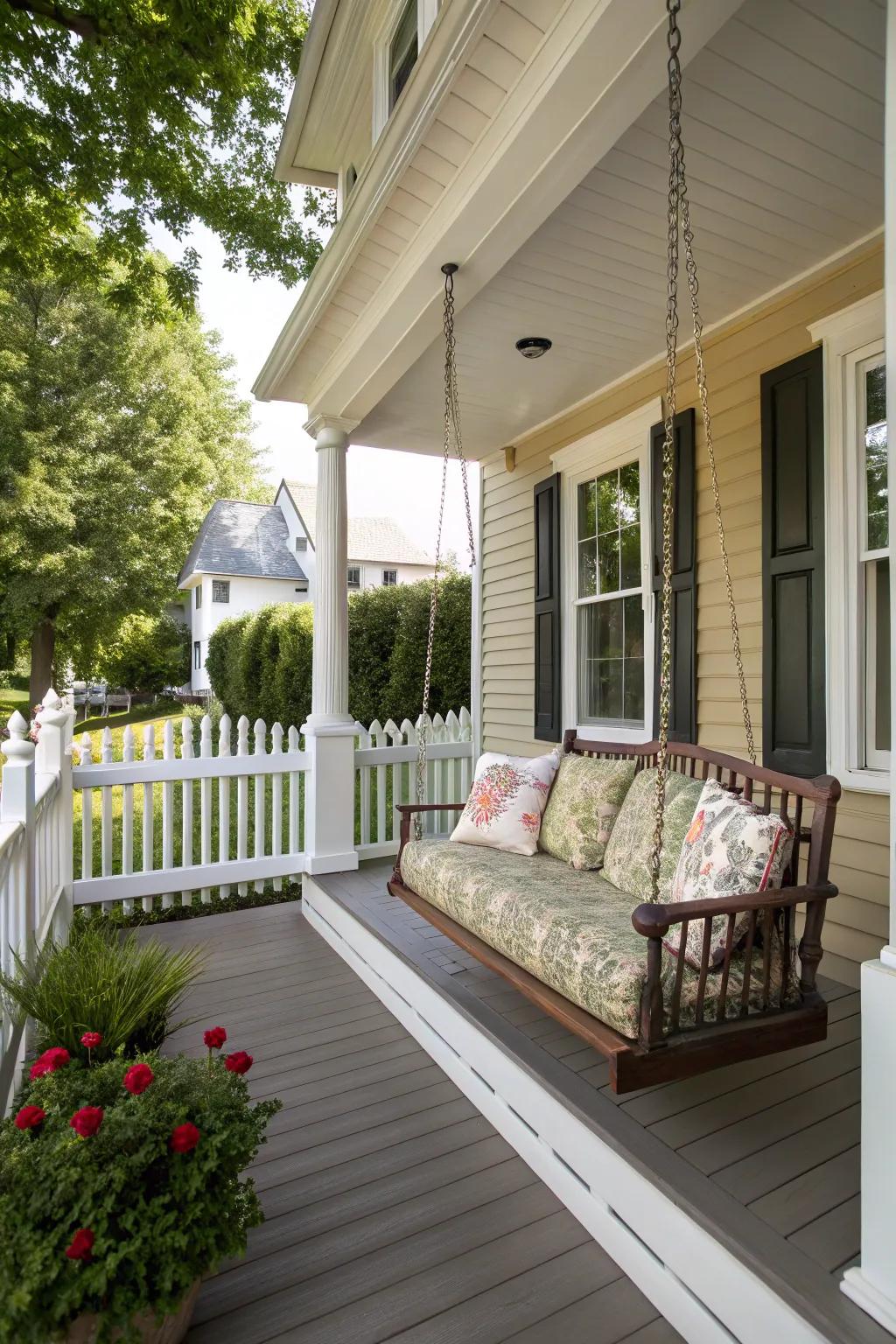 A porch swing for a touch of nostalgia.