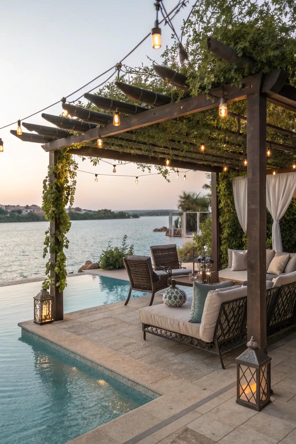 Create a shaded retreat with a stylish poolside pergola.