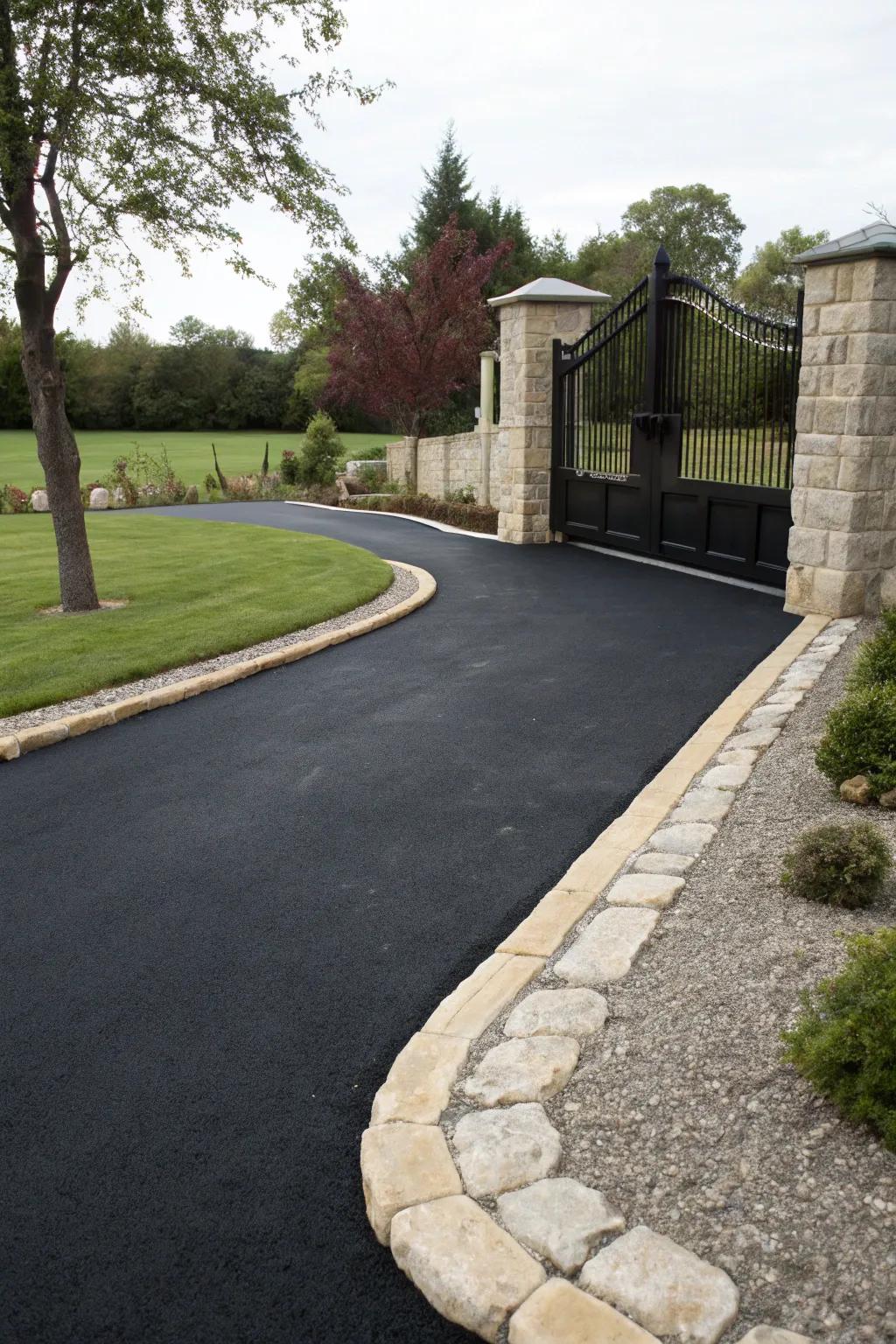 Stone borders add sophistication to your driveway.