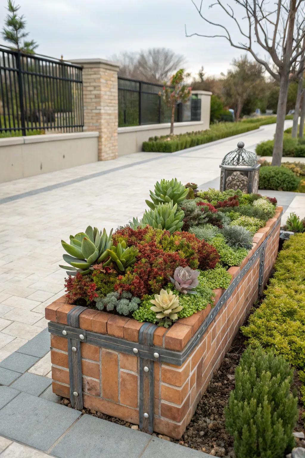 Modern elegance with brick and metal combinations.