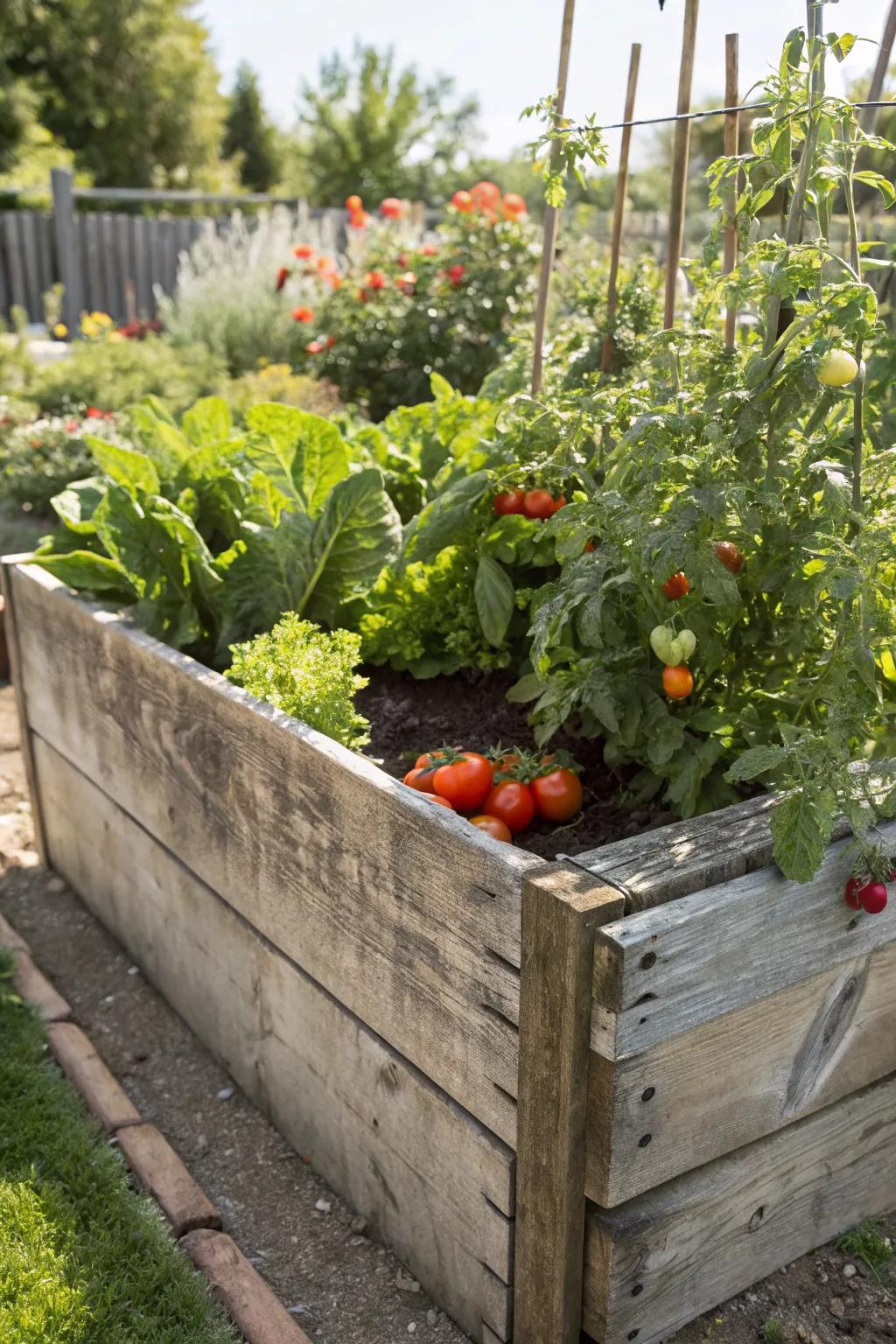 Raised garden beds maximize space and are ideal for growing your own food.