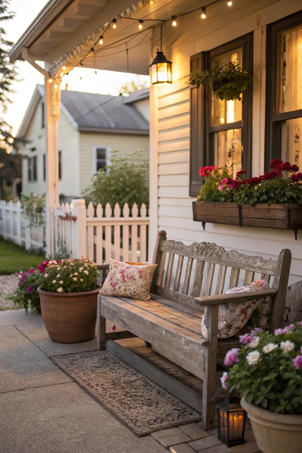 Rustic wood elements provide warmth and character.