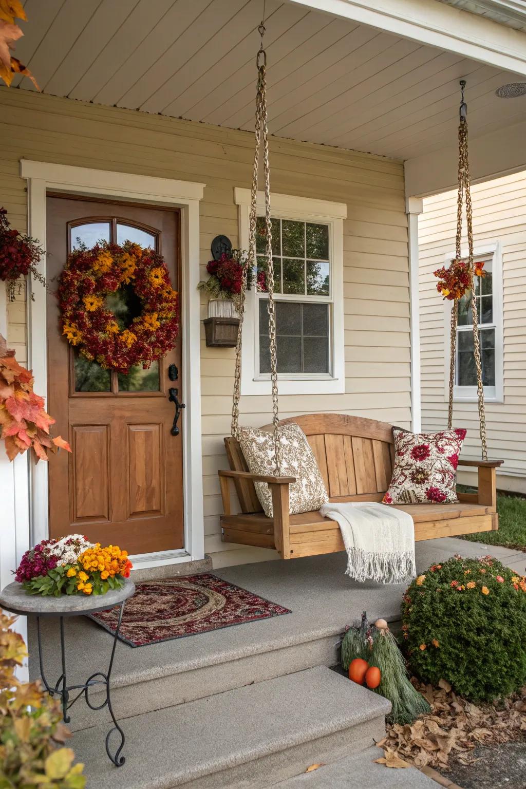 Seasonal decor keeps your porch inviting and festive.