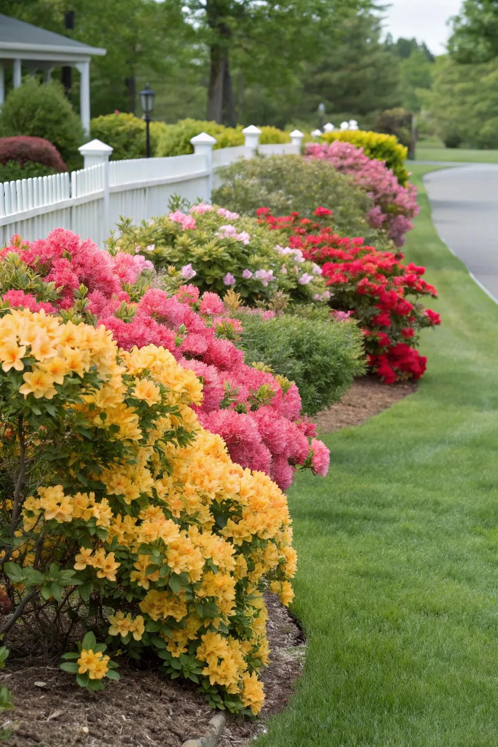 Add seasonal color with flowering shrubs.