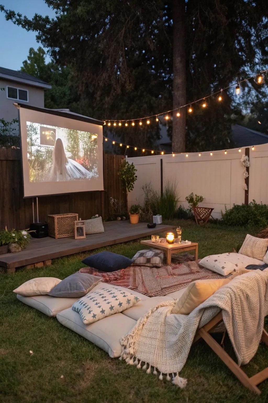 Enjoy a movie night under the stars with your backyard cinema.