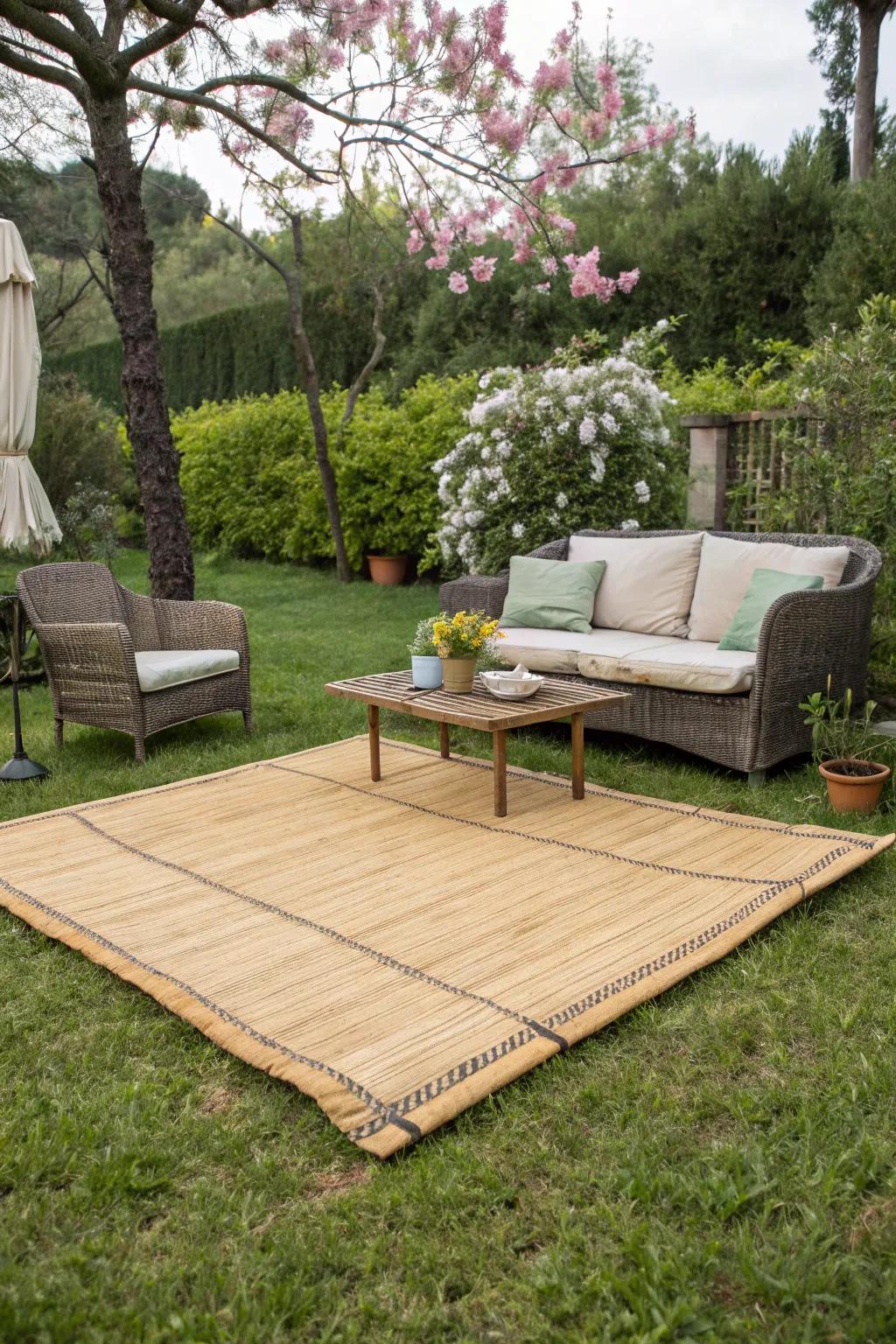 Bamboo rugs offer a temporary flooring solution