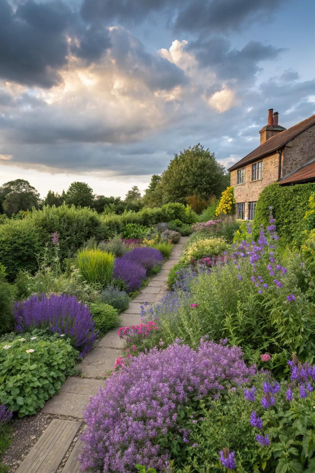 Catmint creating a charming cottage garden atmosphere.