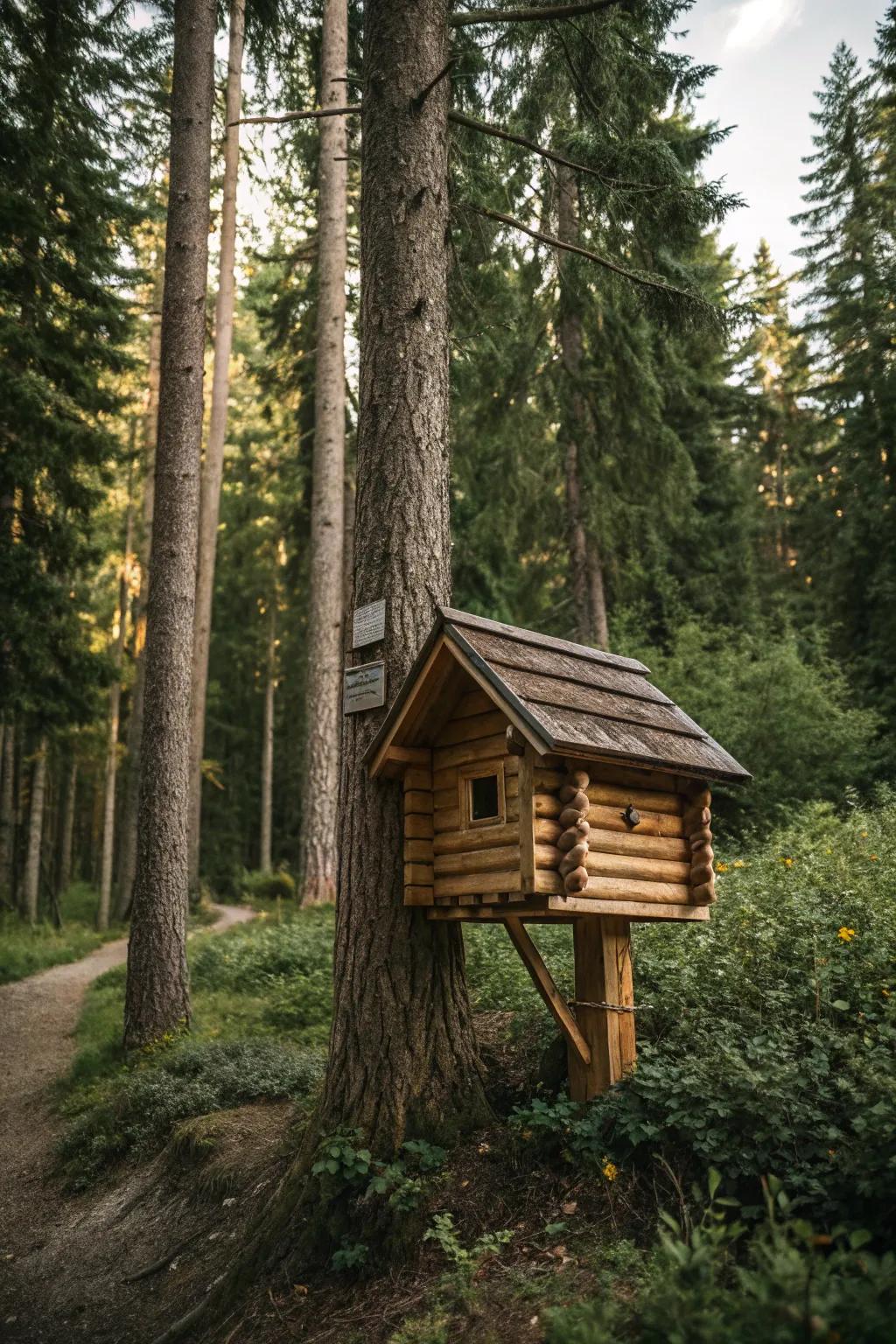 Bring rustic cabin vibes to your curb with this charming mailbox.