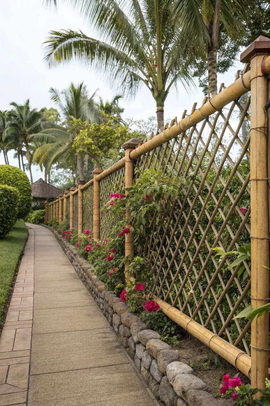 Add a touch of the tropics with bamboo covering.