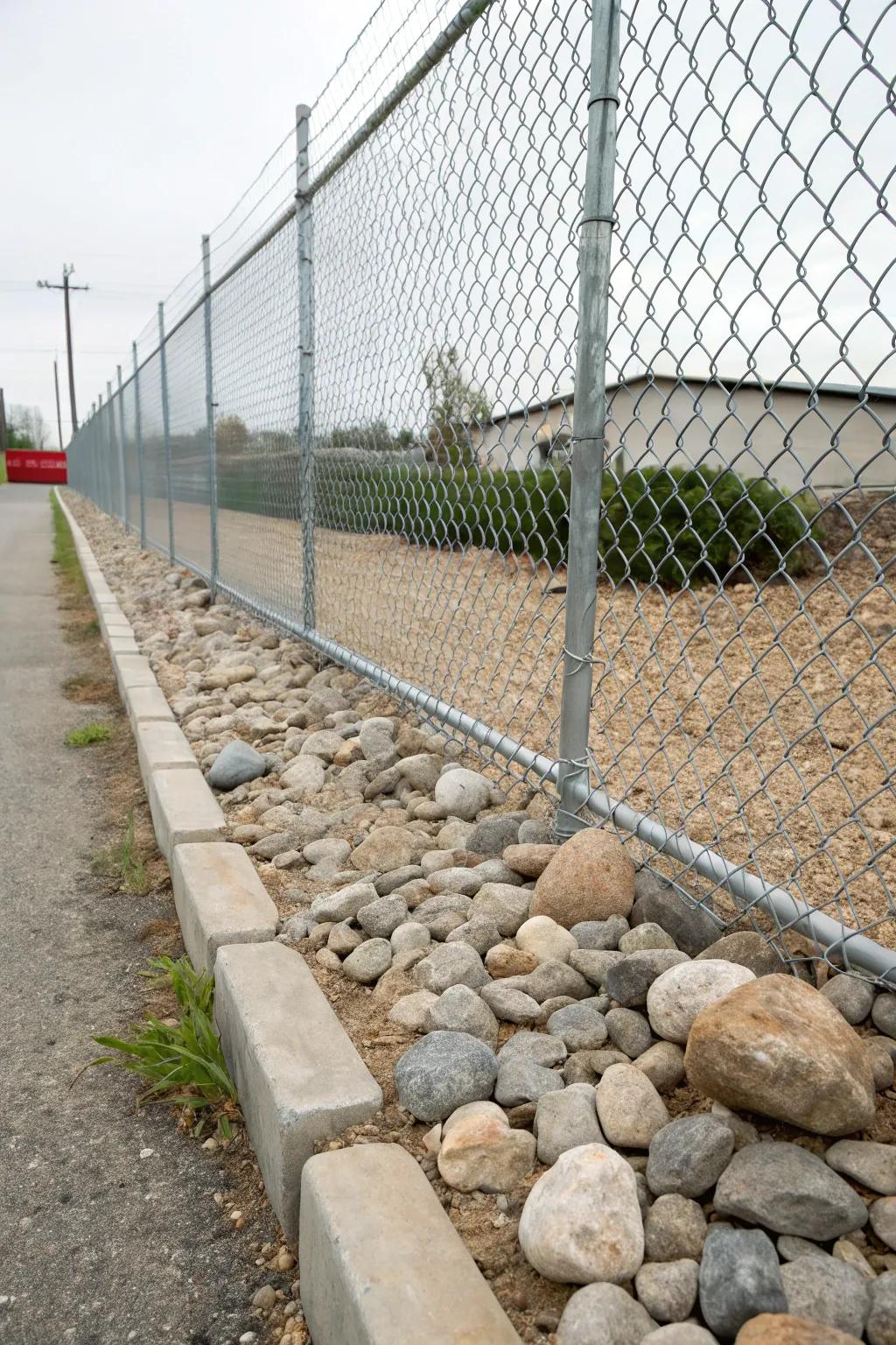 Stone borders create a clean and elegant fence base.