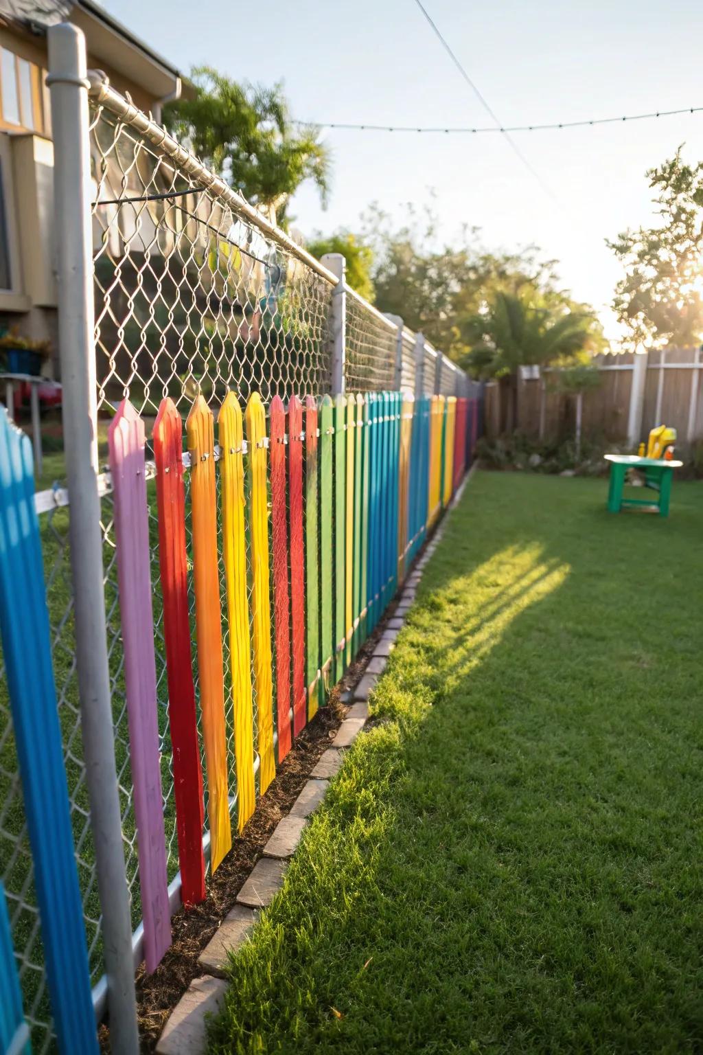 Plastic slats are a durable option that adds color to your outdoor space.