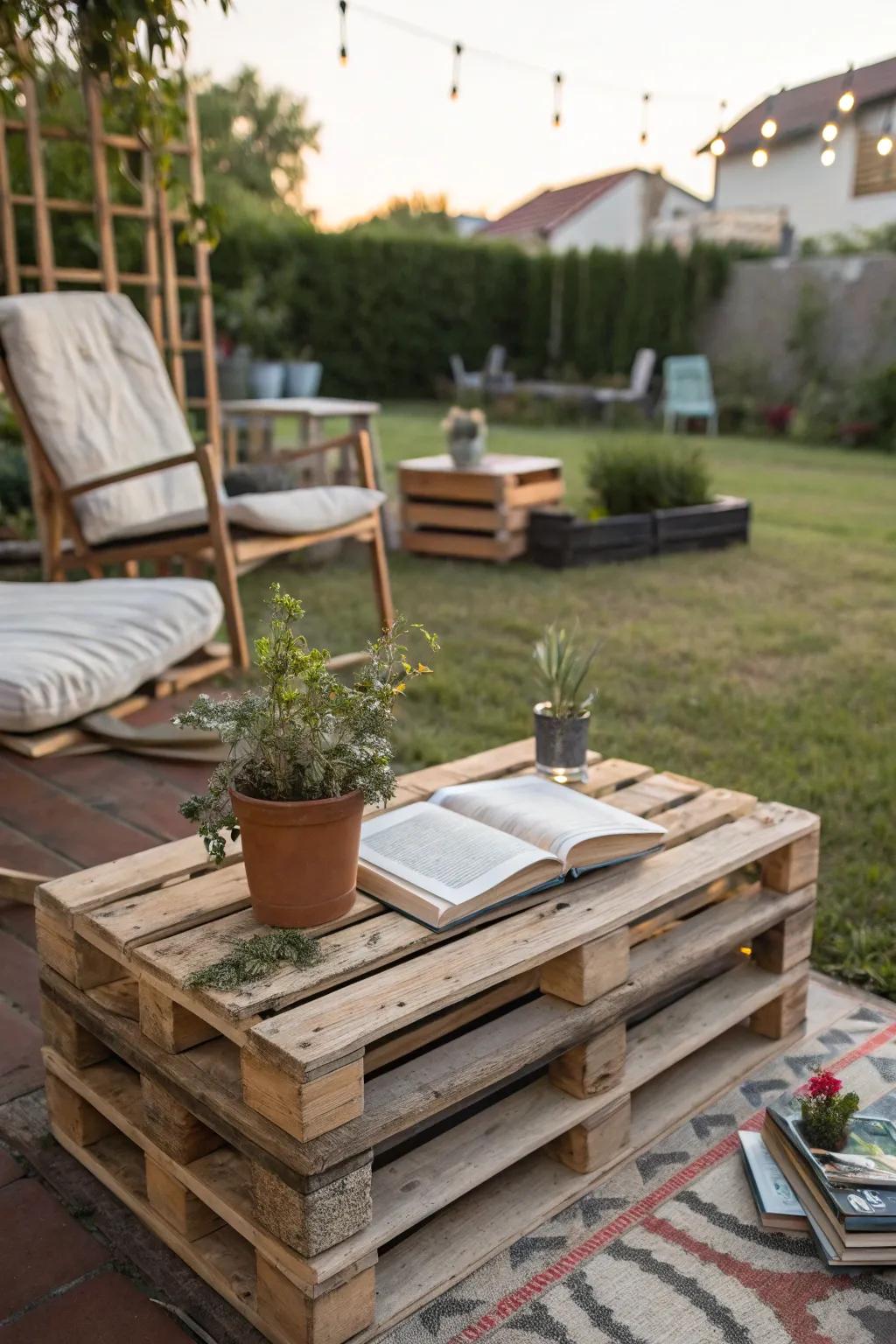 Get creative with repurposed wooden crates.