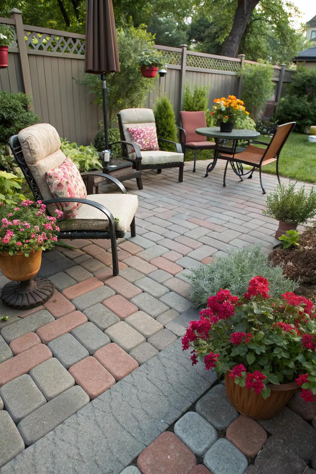 Rubber pavers offer an eco-friendly and affordable patio solution.