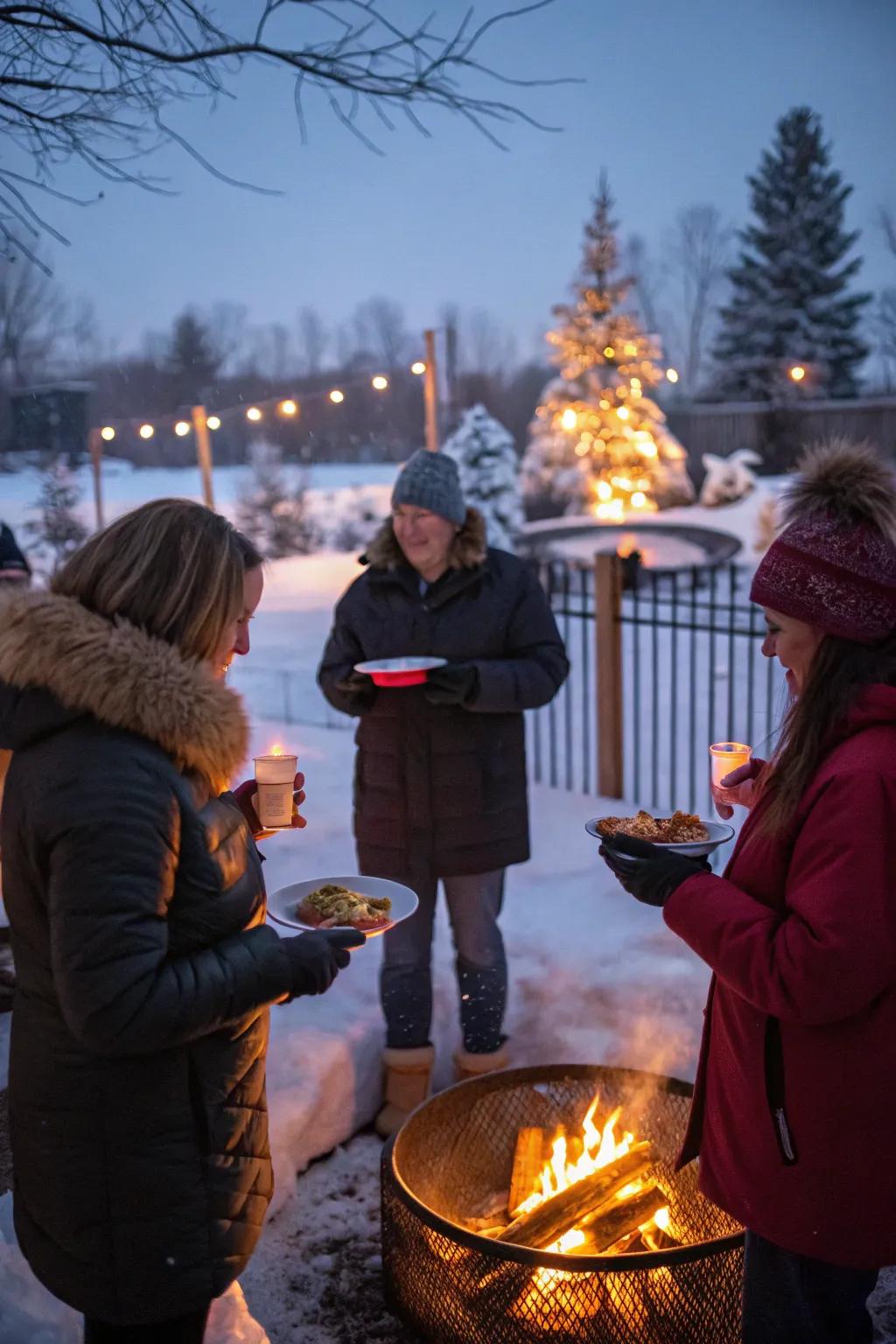 Stay warm and toasty with a charming fire pit.