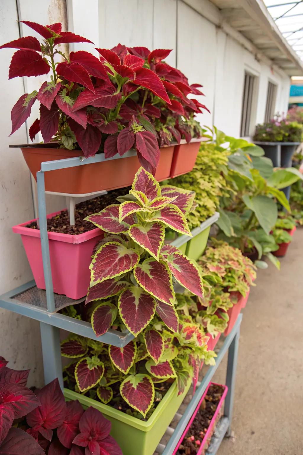 Striking Tiered Arrangements with Coleus