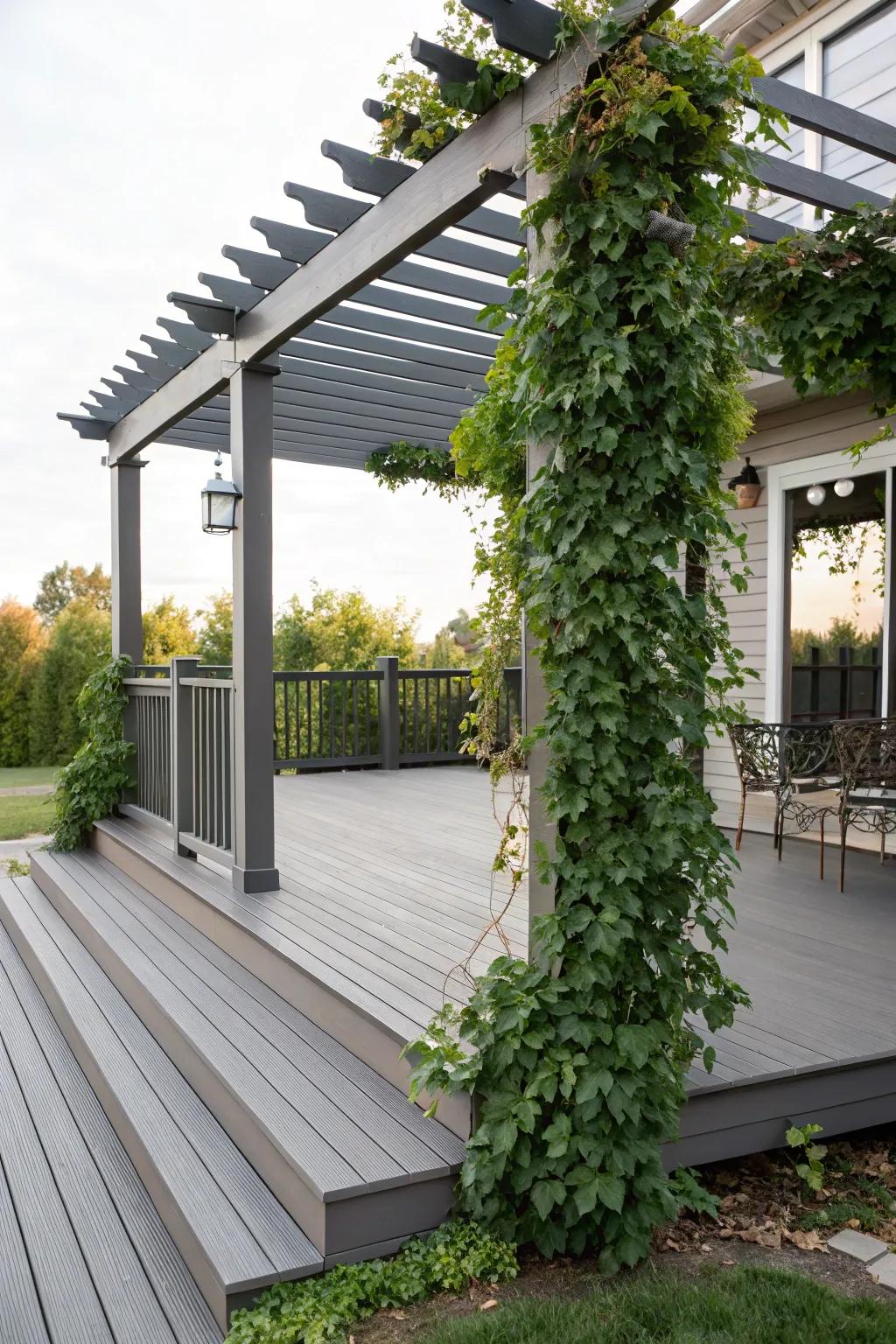 A pergola adds character and shade to your composite decking space.