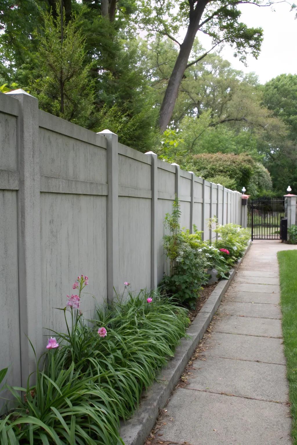 Concrete walls ensure privacy and security for your garden.