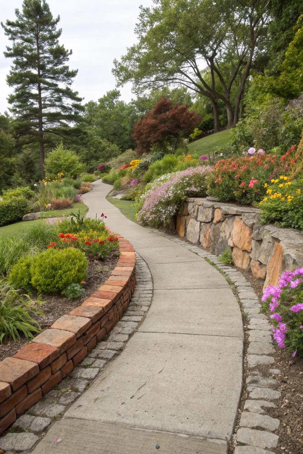 Achieve a unique look by mixing concrete with other materials.