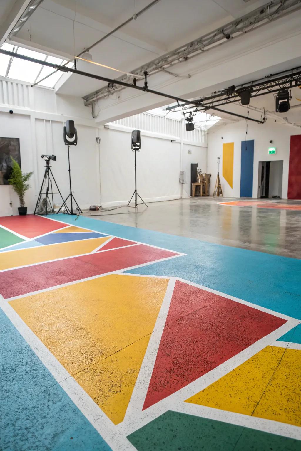 Bold color blocking adds vibrant energy to any space.
