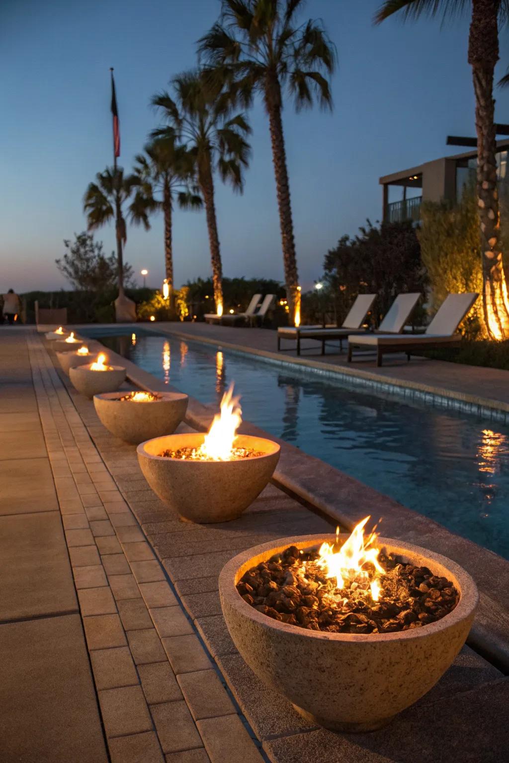 Create a warm ambiance with fire features.