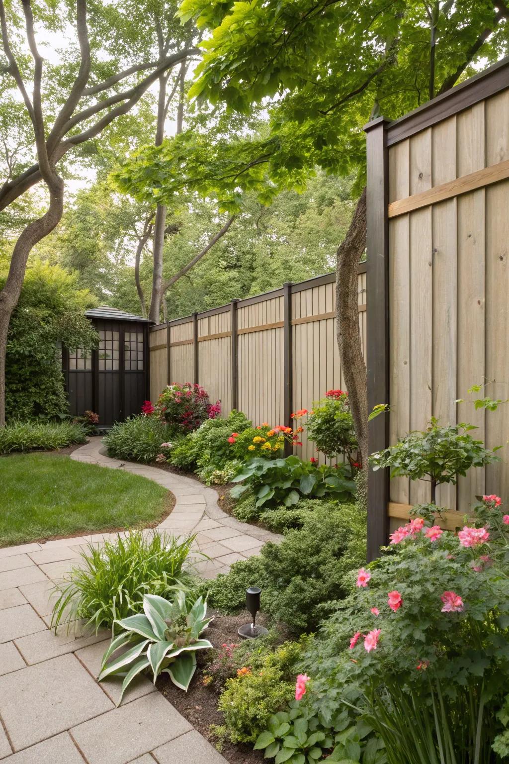 Privacy panels create a secluded retreat in your backyard.