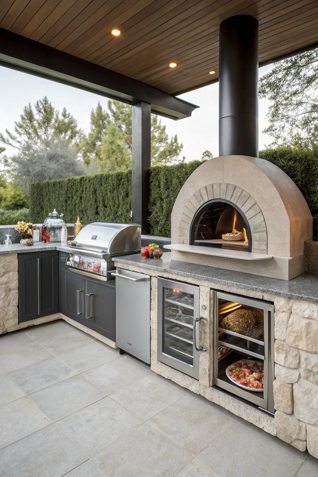 Enhance your outdoor kitchen with convenient integrated appliances.