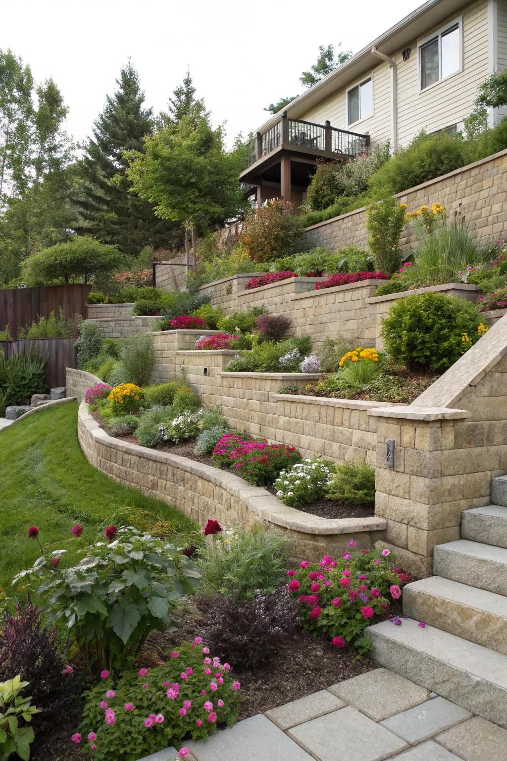 Tiered terraces turn slopes into stunning retreats.