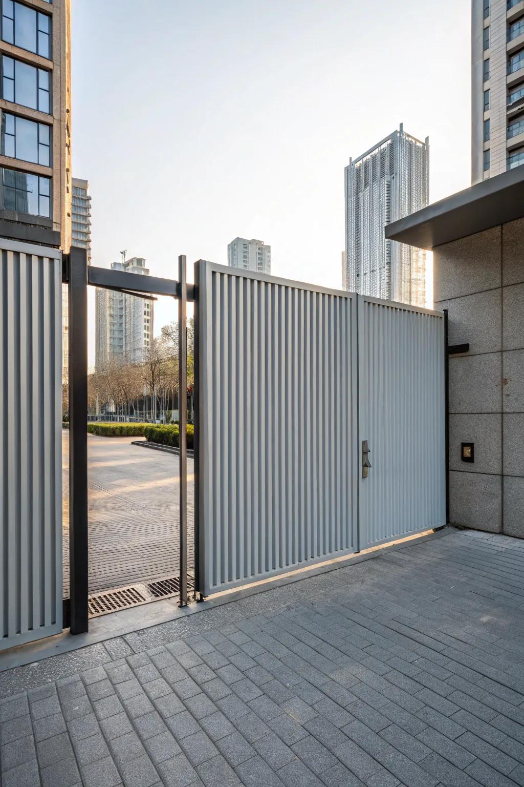 A sleek, modern gate that exudes contemporary style.