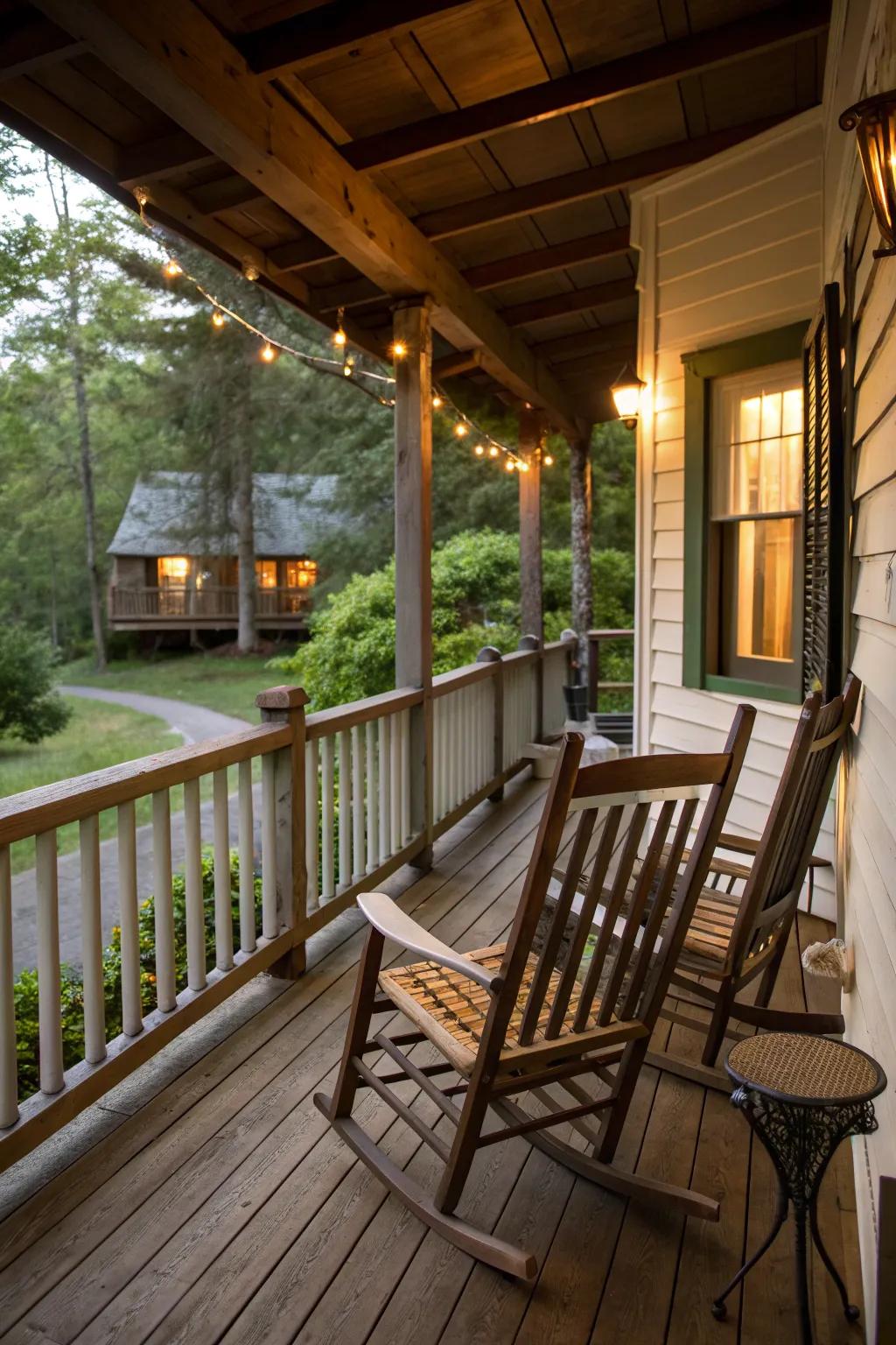 Rocking chairs enhance the charm and comfort of your porch.