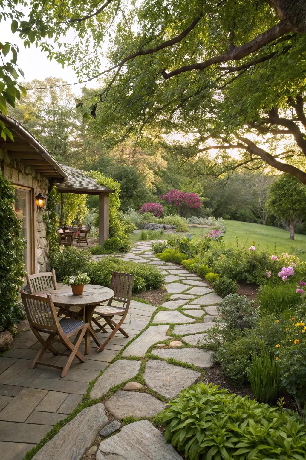 Natural stone pathways inviting exploration.