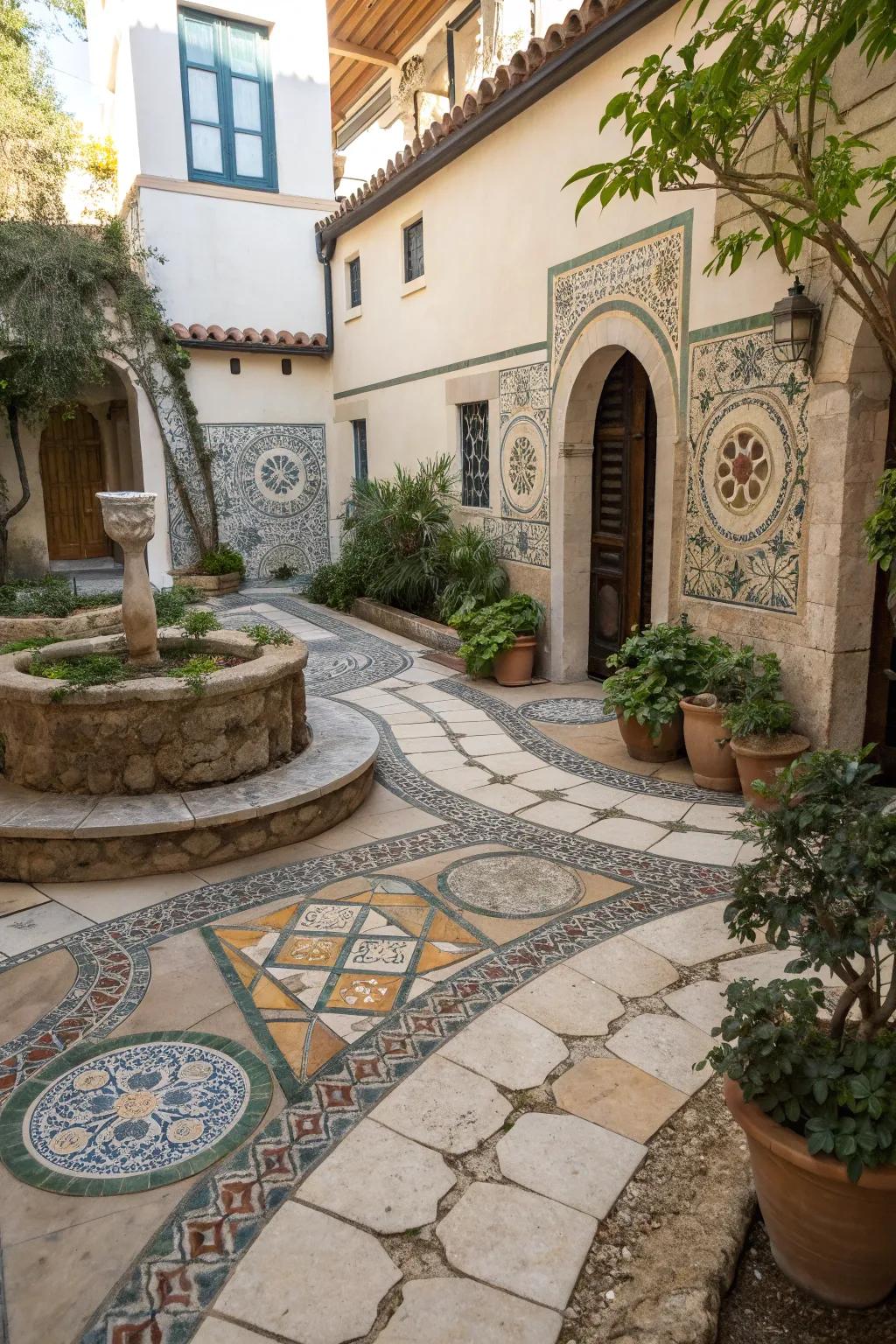 Unique pathways add structure and style to your courtyard.