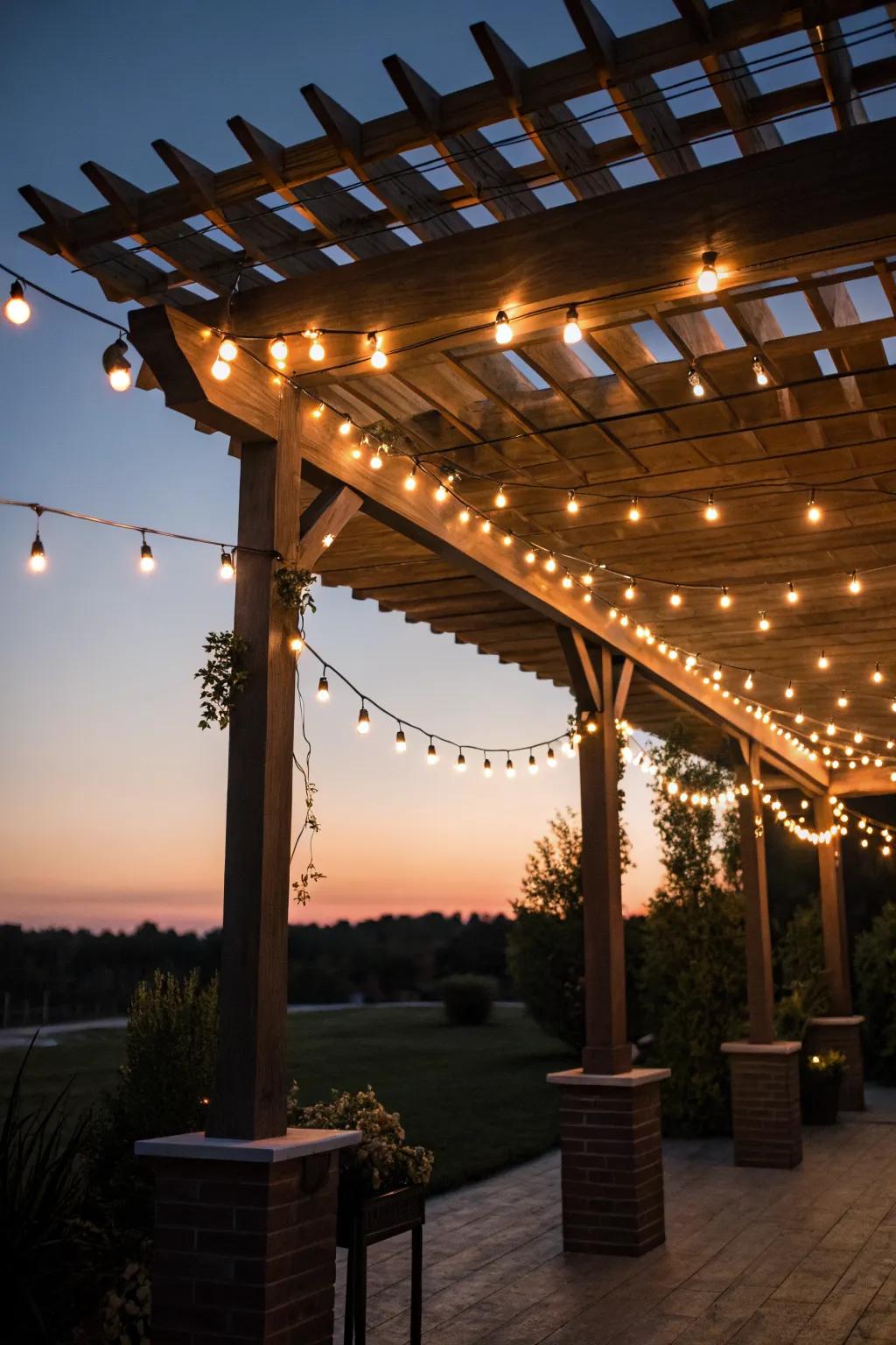 Illuminate your nights with a pergola featuring built-in lighting.