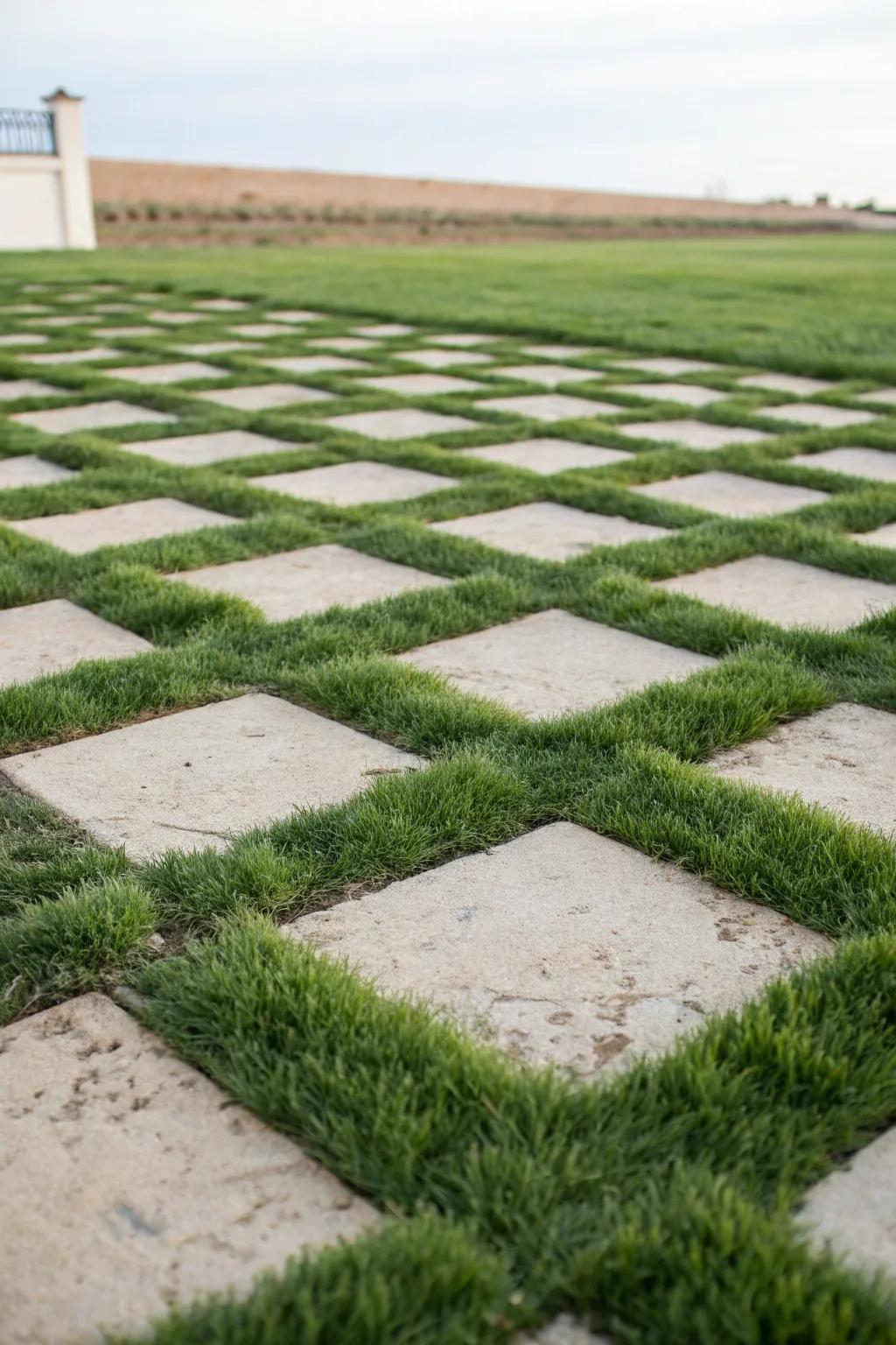 Diamond patterns add a sophisticated touch to your grass.